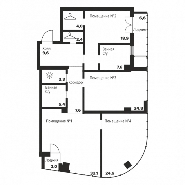 3-комнатная