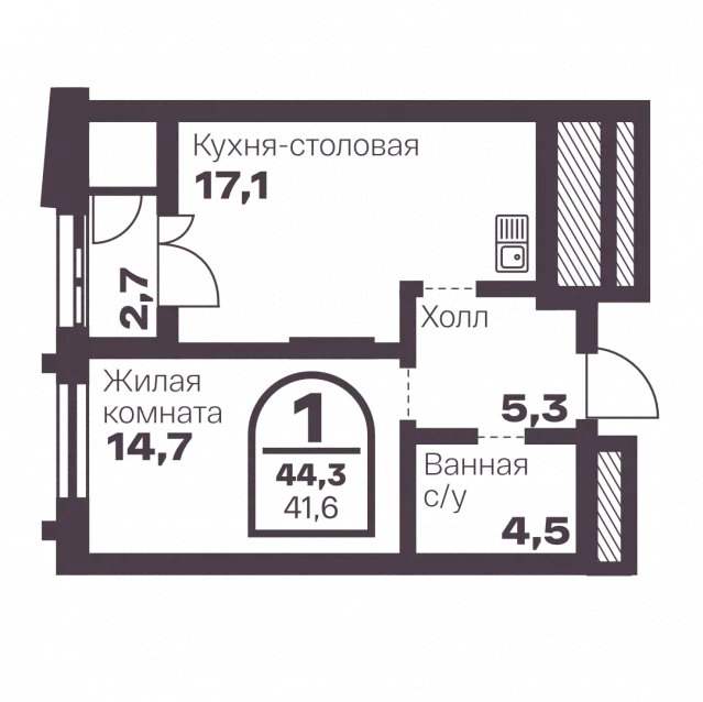1-комнатная