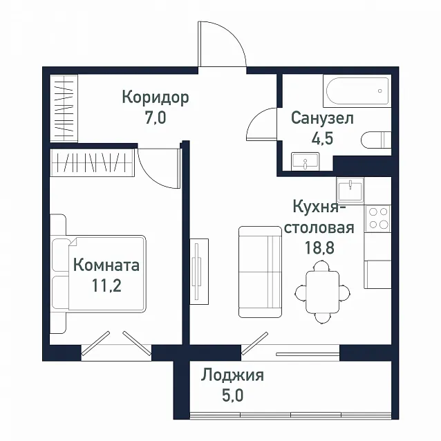 1-комнатная