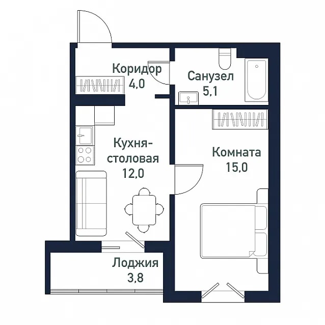 1-комнатная