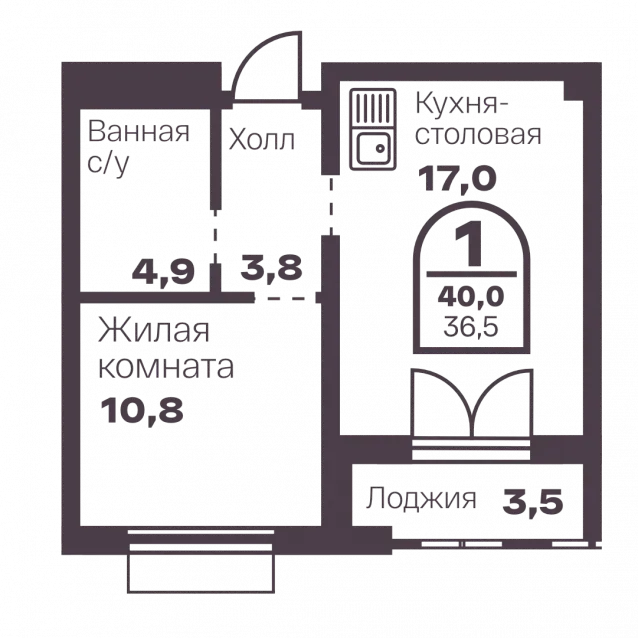 1-комнатная