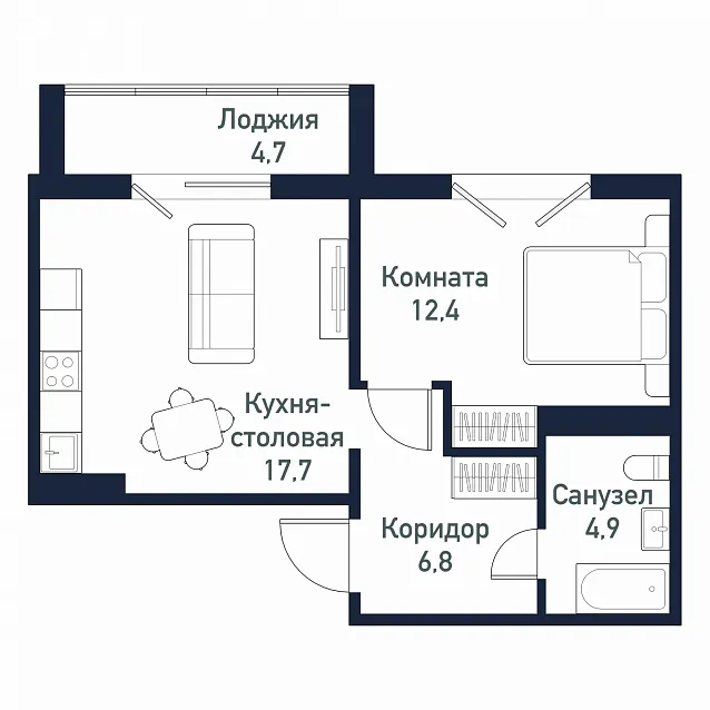 1-комнатная
