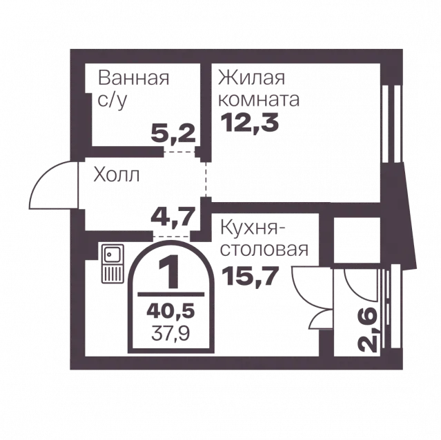 1-комнатная