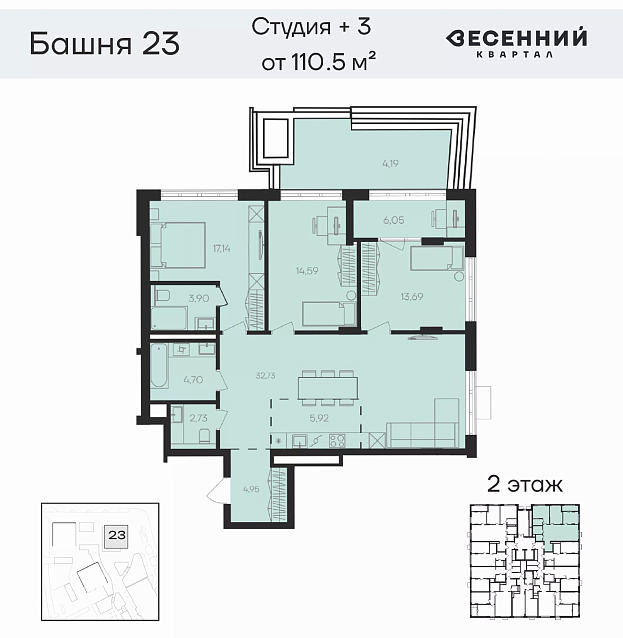 3-комнатная