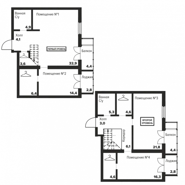 3-комнатная