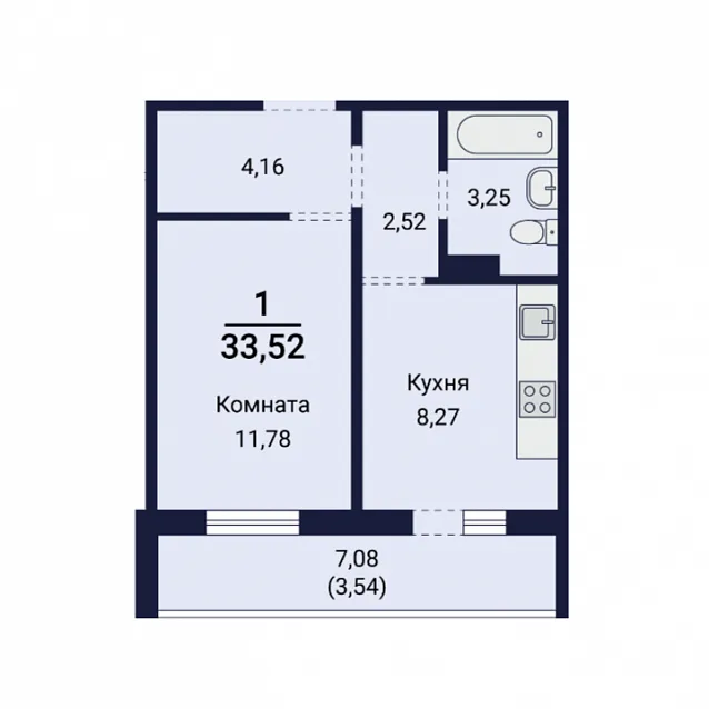1-комнатная