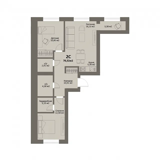 2-комнатная
