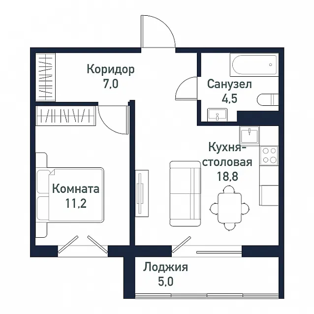1-комнатная