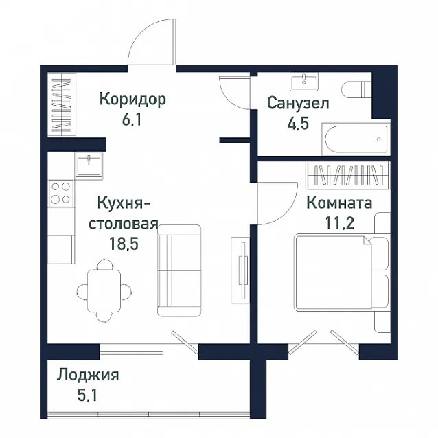 1-комнатная